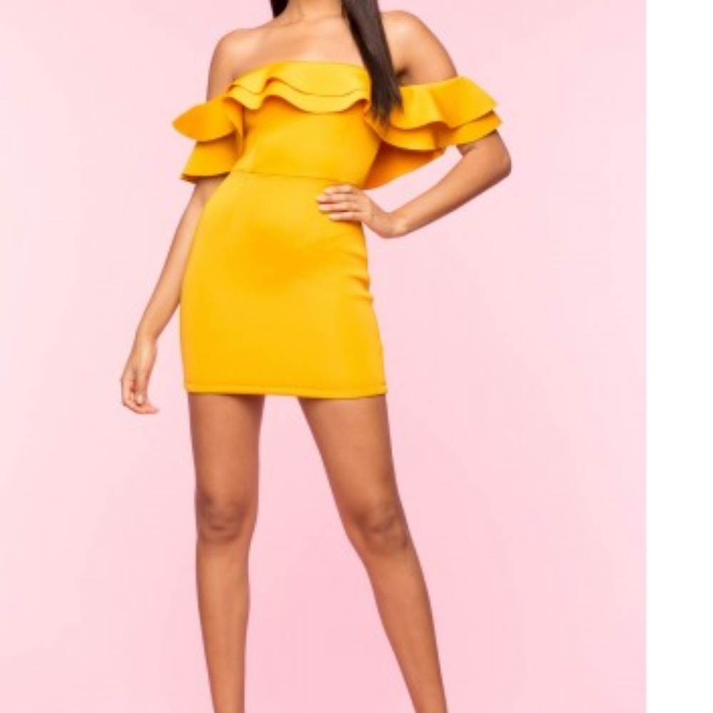 Agaci Kara Flounce Mini Bodycon